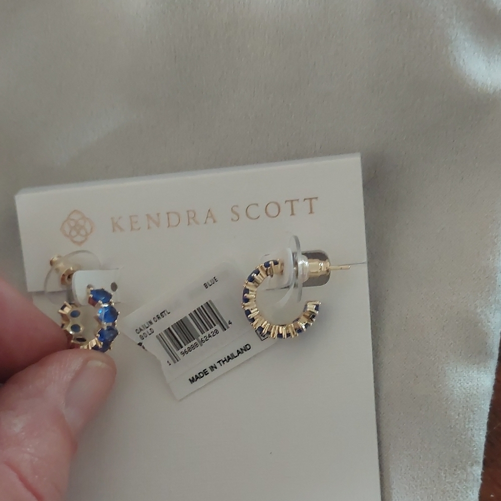 Kendra Scott Gold and Blue Stone Earrings